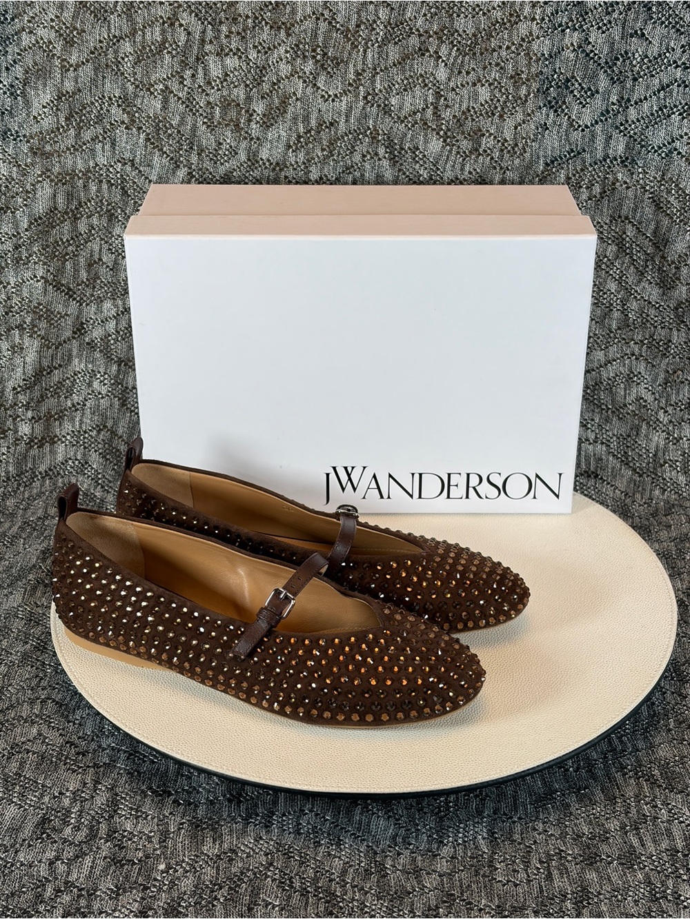 JW Anderson Strass Ballerina Mary Jane ballet flat crystal embellished